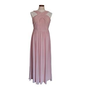Watters & Watters Pink Pleated Bodice Sleeveless Bridesmaid Dress w Belt -Size 6
